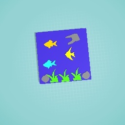 fishes] sea animals]rocks]waste