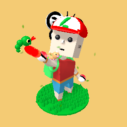 Poke trainer with 3 pokemons