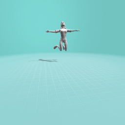 A girl trying to fly