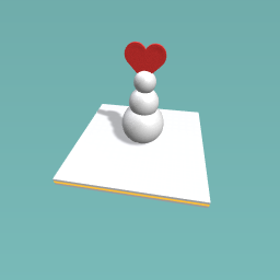 Snowman with a heart on top