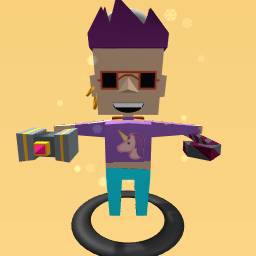 Unicorn crop top and blue pants