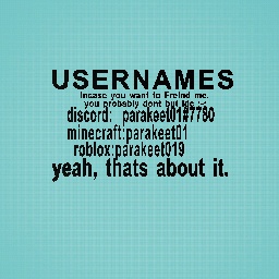 usernames