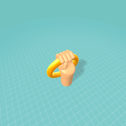 A normal person holding a giant ring, I guess