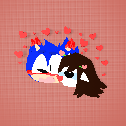 me kissing sonic on the cheeks //.//.//