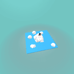 A baby penquin is stuck on an iceburg