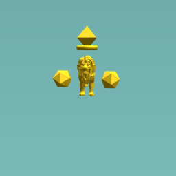 Golden Leo Zodiac Statue