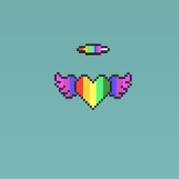 Rainbow heart angel