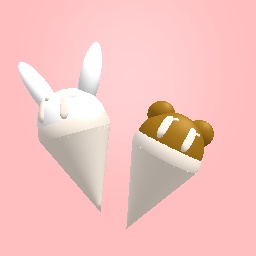 Bunny and bear ice cream