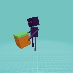 Enderman holding grass block