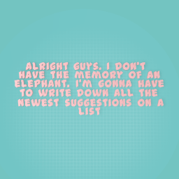 STAY TUNED FOR LIST