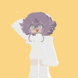 Winter wonderland white earphones purple hair hazel eyes kawaii cute blush fit spiky