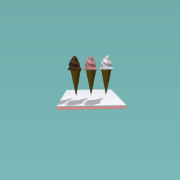 the three ice cream cones