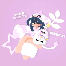 Pink white cow