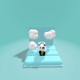 A cute panda in the sky.