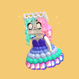 Cute blue and pink girl