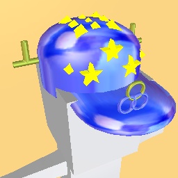 Shiny golden blue hat