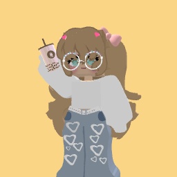 Cute girl with butterfly glasses and Boba