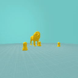 people praising lion