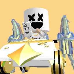 Marshmallow in car with banana guards