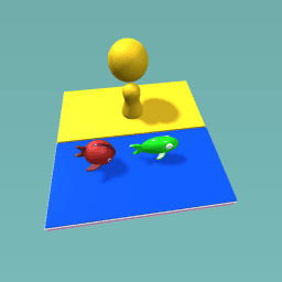 Human observing fish