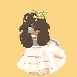 Cute pink and yellow flower girl