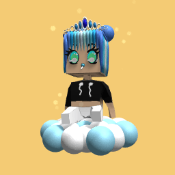 amazing blue and white cloud person