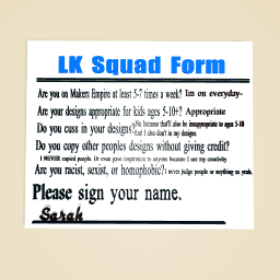 LK Squad Form completed.