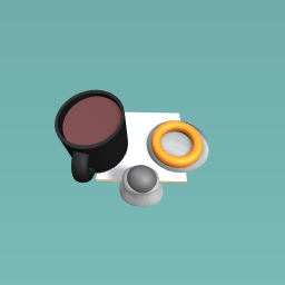 black coffee and donut