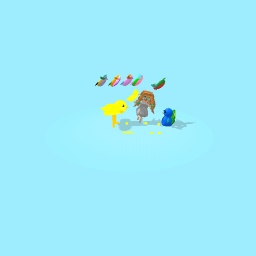 Girl feeding and playing with bird