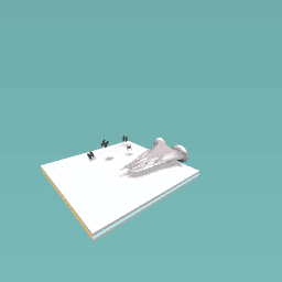 Tie fighters and a star destroyer