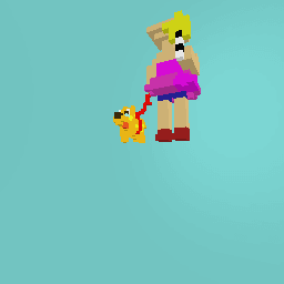 A girl walking a dog