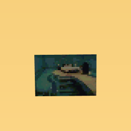 A room with a pool and a bridge