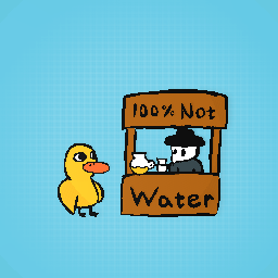 The duck walked down to the lemonade sit