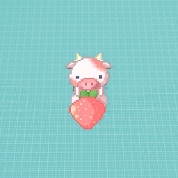 Strawberry cow pixel art {improved}