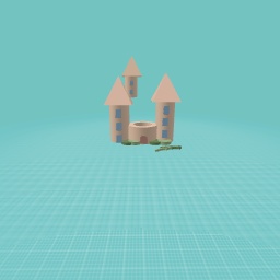 Sand castle with seaweed