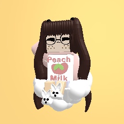 Girl on chair!Peach Milk!Wanna this for free?!