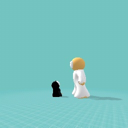 cat giving person a lucky coinn!!!