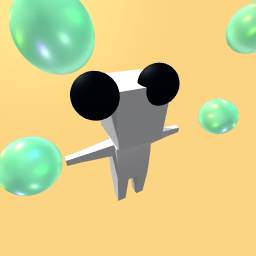 panda with bubbles