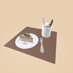 Chocolate cheesecake w chocolate milkshake