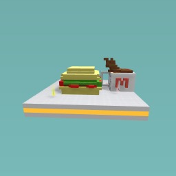 McDonalds burger with coffee