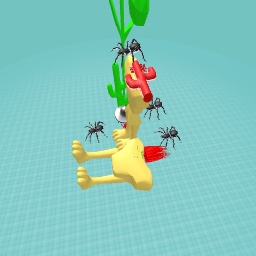 Headless men attacking spiders  in forest