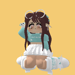 my cute new space/teal/flower aesthetic avatar!!