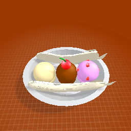 Banana Split in a plate