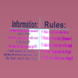 Rules for the competition: