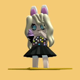 Black skirt cute bunny rabbit