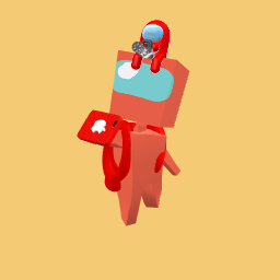 Among us guy playing Among us