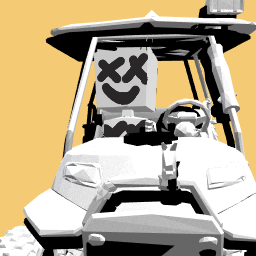 Marshmello with golf cart