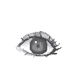 Semi realistic pixel art eye