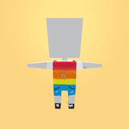 Rainbow Shirt with Ripped Denim Shorts