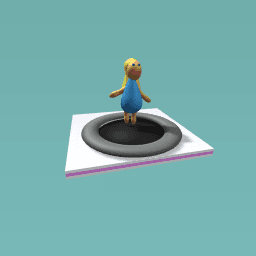 Jumping on a trampoline